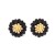 Daisy Black Gold Plated Stud Earrings
